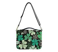 Wetoricau Shamrock Line Dot Pattern Bible Cover Scripture Bag Faux Leather Tote Bag Church Bags Bible Protective St. Patrick's Day Accessories, XL