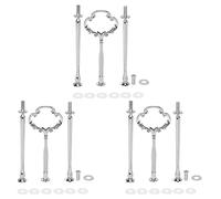 WETPET 3Set 2 3 Tier Cake Plate Stand Heavy Metal Center Handle Fitting Hardware Rod Shape:Ornate Victoriana