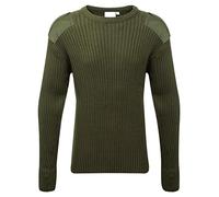 Wetplay Adults Crew Neck Military Army Security Pullover Jumper Commando Sweater Police MOD NATO SAS Knitted with Patches Black Navy Blue Olive Green (XL, Army Green)