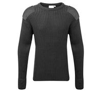 Wetplay Adults Crew Neck Military Army Security Pullover Jumper Commando Sweater Police MOD NATO SAS Knitted with Patches Black Navy Blue Olive Green (Large, Black)