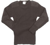 Wetplay Adults V-Neck Military Army Security Pullover Jumper Commando Sweater Police MOD NATO SAS Knitted with Patches Black Navy Blue (XL, Black)