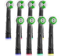Wetqaip Toothbrush Head Compatible with Oral B Braun Electric Toothbrush, Brush Head for Pro 1 3 2X 600 650, Smart 6,Vitality Plus, 4 Sensitive+4 Precision+8 Cover Caps-Black