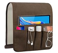 WETRBWEH Couch Organizer Remote Control Holder Armchair Caddy, Anti Slip Corduroy Tv Remote Holder Couch Caddy with 5 Pockets for Storage Couch Accessories Bedside Organizer Senior Citizen Gifts