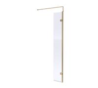 8mm Safety Glass Hinged Return Support Bar Brushed Brass 300x1850mm Balterley Metallics One Size