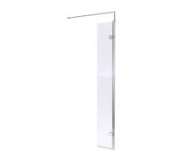 8mm Safety Glass Hinged Return Screen Support Bar Chrome 300x1850mm Balterley Silver One Size