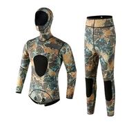 Wetsuit 3MM Neoprene Two Pieces Surfing Snorkeling Kayaking Spearfishing WetSuit For Adults Scuba UnderWater Hunting Swim Diving Suits(Green,S)