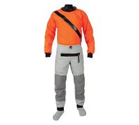 Wetsuit Men's Kayak Dry Suit For Swimming Surfing River Three-layer Waterproof Fabric, Latex Neck And Wrists(Orange,XL)