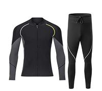 Wetsuit Top Men's 1.5mm Neoprene Wetsuits Jacket Front Zipper Long Sleeves Diving Suit for Swimming Snorkeling Scuba Diving Surfing (Black L/Large)