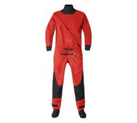 Wetsuit Waterproof 3 Layer Drysuit for Men, Latex Neck, Wading for Kayak Canoe, Mountain Riding Water Sport Wader, 1 Piece(Red,XXL)