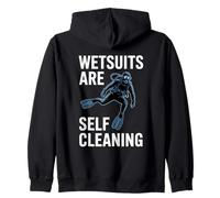 Wetsuits Are Self Cleaning Funny Scuba Diving Zip Hoodie