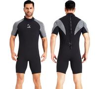 Wetsuits Men's Neoprene Women's 3mm Back Zipper Shorty Wetsuits for Surfing Snorkeling Canoe Spearfishing Diving Swimming Stand Up Paddleboarding Kayaking(Gray)