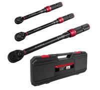 WETT 3Pcs Torque Wrench Set, 1/4'' & 3/8'' & 1/2'' Drive Click Torque Wrench, Dual-Direction Adjustable Reversible 72-Tooth Ratchet Handle, 20-240IN.LB, 5-45FT.LB, 20-160FT.LB