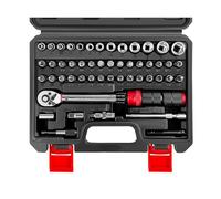 WETT 50-Piece Click Torque Wrench Set, 1/4 Inch Drive Bike Torque Wrench, 1-25 NM (20-240 IN.LB), ±3% Precision, Bicycle Maintenance Tool Kit with Bit Sockets, Adapter, Universal Joint, Extension Bar