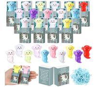 Wettarn 20 Sets Axolotl Positive Gifts Cute Stress Balls with Support Gift Boxes Inspirational Party Favors for Employee Coworker Friends Office Appreciation Relief Toys