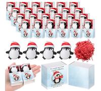 Wettarn 24 Sets Penguin Gifts Cute Stress Balls with Support Gift Boxes Christmas Party Favors for Employee Coworker Students Teachers Friends Winter Break Relief Toys