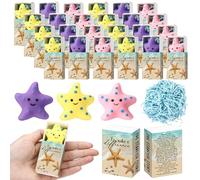 Wettarn 24 Sets Starfish Story Gifts Cute Stress Balls with Gift Boxes You Make a Difference Desk Decor Appreciation Party Favors for Employee Coworker Teacher Inspirational Stress Relief Toys