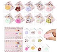 Wettarn 30 Sets First Day of School Donut Gifts Inspirational Donut Stress Balls with Support Card Positive Stress Relief Toy Back to School Appreciation Gift for Teacher Students Employee Coworkers