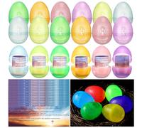 Wettarn 30 Sets Glow in the Dark Easter Eggs with Religious Gospel Cards Jesus is the Light of the World Plastic Colorful Easter Egg Hunt Fillers Basket Stuffers Christian Church Party Favors Gifts