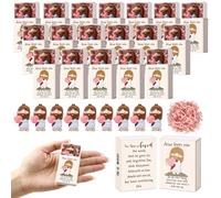 Wettarn 36 Sets Little Jesus Loves You Figures Bulk, Mini Pocket Jesus Figurines with Match Storage Box for Church Members Christian Religious Baptism Gift