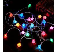 Wettarn 39 ft Polyhedral Dice String Lights LED Dice Lights Strands Extendable Glow in The Dark Party Decorations for Role Playing Game Bedroom Indoor Outdoor Wedding Tree Garden Decoration
