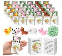 Wettarn 50 Sets Appreciation Farm Animal Cute Gifts Stress Balls with Support Gift Boxes Inspirational Party Favors for Employee Coworker Friends Office Positive Relief Desk Decor
