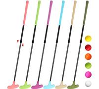 Wettarn 6 Set Golf Putters for Men and Women Two Way Mini Golf Putter with 6 Golf Balls Kids Putter Bulk for Right or Left Handed Golfers Adjustable Length Golf Clubs Set (Classic Color)
