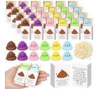 Wettarn 72 Sets Poo Gifts Positive Cute Stress Balls with Support Gift Boxes Poo Party Favors Funny for Employee Coworker Friends Office Inspirational Relief Desk Decor