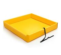 Wettarn Folding Duck Pond 3'x 3' Portable Spill Containment Berm Wall Containment Berm (Yellow)