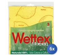 Wettex 6x Yellow Soft Sponge Cloth 3 Pieces