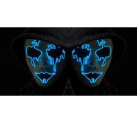 Wetufin- 2 Packs Halloween Purge Mask Led Light Up Mask Scary Mask Glow Mask EL Wire LED Mask for Festival Party Gifts Couple Mask, Purge Mask for Kids Man Woman Adult, Blue