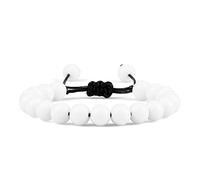 Chakra Bracelet,Braided Bracelets Natural White Porcelain Stone Beads Bangles Adjustable Beaded Bracelets Reiki Crystal Jewelry for Men Women