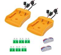 WEUCHSOL Power Wheel Adapter for Dewalt 20V Battery Adapter, Dewalt Battery Adapter with 3Pcs 30A Fuse, 14AWG Wire, Power Connector for DIY Ride On Truck, RC Car Toys and Robotics (2packs)