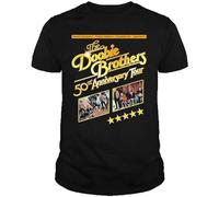 weUGHe2ND3 The-DoobieBrothers-50th-Anniversary-Tour-Shirt-Cute-Popular-Woman-s-Heather-Graphic-TShirt-Summer-Clothing-Casual Black