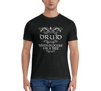 weUGHe2ND3 When in Doubt Ask A Tree DND Druid Class Quote T-Shirt Summer top Tops t Shirts for Men Black
