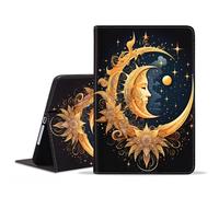 WEUIUJKILO for iPad 10th Generation 10.9 Inch 2022 Case, Slim PU Leather Folding Stand Smart Cover with Auto Sleep/Wake for iPad 10.9" 10th Gen, Mystic Celestial Theme Crescent Moon with Sun