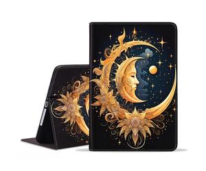 WEUIUJKILO for iPad 10th Generation 10.9 Inch 2022 Case, Slim PU Leather Folding Stand Smart Cover with Auto Sleep/Wake for iPad 10.9" 10th Gen, Mystic Celestial Theme Crescent Moon with Sun