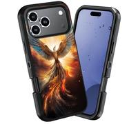 WEUIUJKILO for iPhone 17 Pro Max Case, Heavy Duty 3 in 1 Hybrid Shockproof Dust/Drop Proof Full-Body Phone Protective Case for iPhone 17 Pro Max (6.9" 2025), Phoenix on Fire