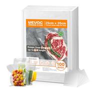 Wevac Core Vacuum Food Sealer Bags 100pcs 25cmx35cm, Vacuum Seal Bags for Food Saver, Commercial Grade, BPA Free, Heavy Duty, Sous Vide Bags Great for Meal Prep and Sous Vide Cooking