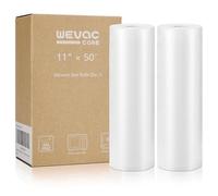Wevac Food Vacuum Sealer Bags 28x1500cm Rolls 2 Pack for Food Saver, Seal a Meal, Weston. Commercial Grade, BPA Free, Heavy Duty, Great for Vac Storage, Meal Prep or Sous Vide Cooking