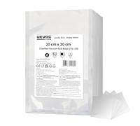 Wevac Only for Chamber Vacuum Sealer Bags 20cmx30cm, 100pcs Heavy Duty, BPA-Free, Pre-Cut Flat Vacuum Seal Bag for Food Preservation, Freezer Storage, Sous Vide