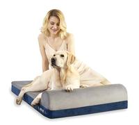 WEVEGO Jumbo Orthopaedic Dog Bed 20cm Thick Gel Memory Foam Pet Beds with Pillow Durable Soft Flannel Fabric with Waterproof Lining and Removable Washable Cover