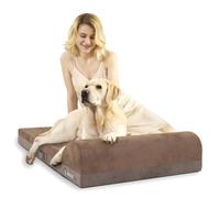 WEVEGO Orthopaedic Dog Bed, 20cm Thick Gel Memory Foam Pet Beds with Cushion, Durable Soft Flannel Fabric with Waterproof Lining and Removable Washable Cover
