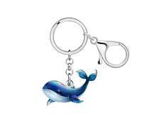 WEVENI Acrylic Blue Whale Keychain Ocean Animal Key Chain Accessories Whale Gifts for Women Kids Girls Backpack Purse Charms (Blue)