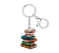 WEVENI Acrylic Book Keychain Bookish Bookworm Gifts for Readers Book Lovers Women Girls Purse Charms Backpack Accessories (Multicolor)