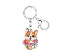 WEVENI Acrylic Cute Corgi Keychain Pet Dog Key Chain Keyring Corgi Gifts for Dog Lovers Women Girls Backpack Purse Charms (Multi)