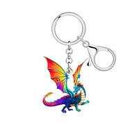 WEVENI Acrylic Fantasy Dragon Keychain Dinosaur Car Key Chain Accessories Dragon Gifts for Women Boys Teen Girls Bag Charms (Multicolor)
