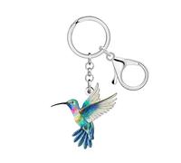 WEVENI Acrylic Floral Hummingbird Keychain Bird Charms Hummingbird Gifts for Women Girls Purse Backpack Accessories Car Keys (Green)