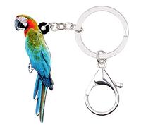 WEVENI Acrylic Macaw Parrot Keychains Key Chain Rings for Summer Hawaii Vacation Wallet Handbag Charms