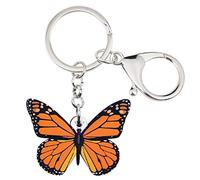 WEVENI Acrylic Monarch Butterfly Keychain Accesssories Keyring For Women Girl Bag Car Key Charms (Brown)