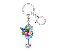 WEVENI Acrylic Novelty Margarita Glass Keychain Cocktail Wine Gifts for Women Drinkers Girls Bag Accessories Purse Charms Key (Colorful)